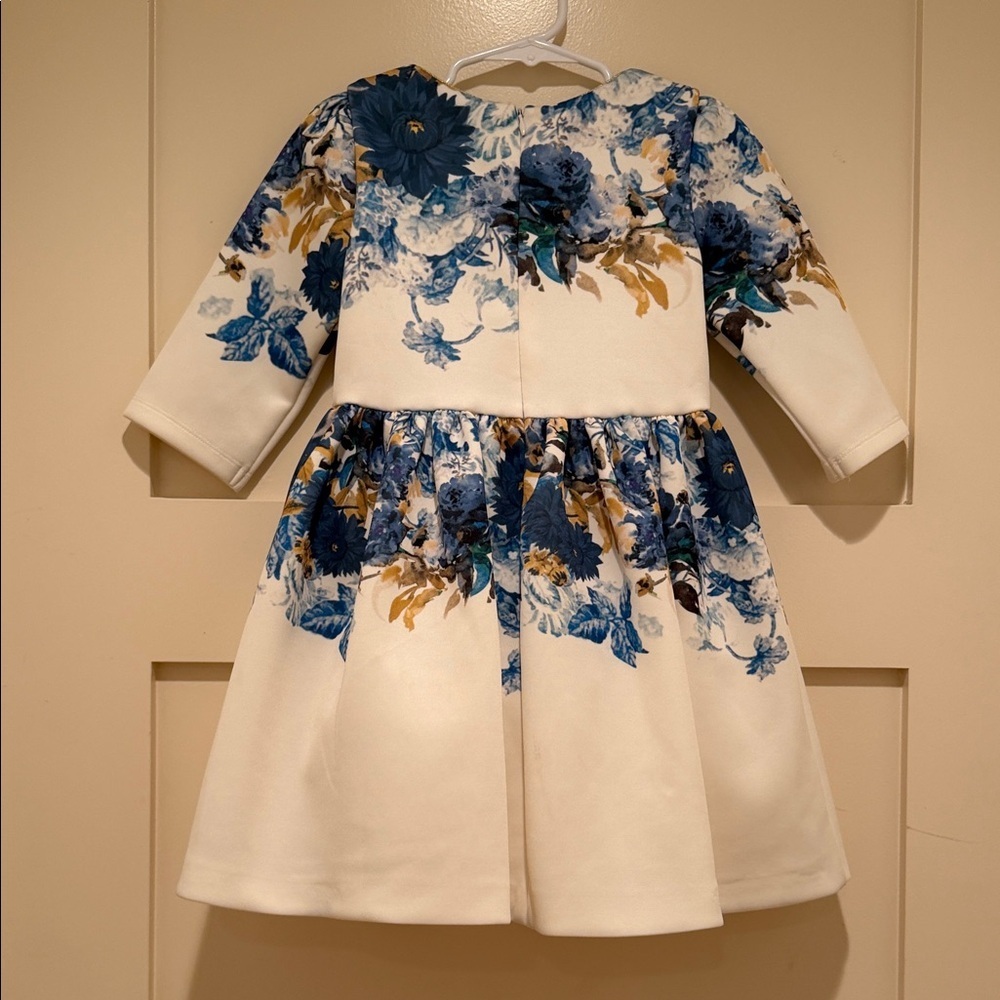 Patachou Girls Blue Floral Party Dress 5T Made in Portugal - Picture 4 of 8